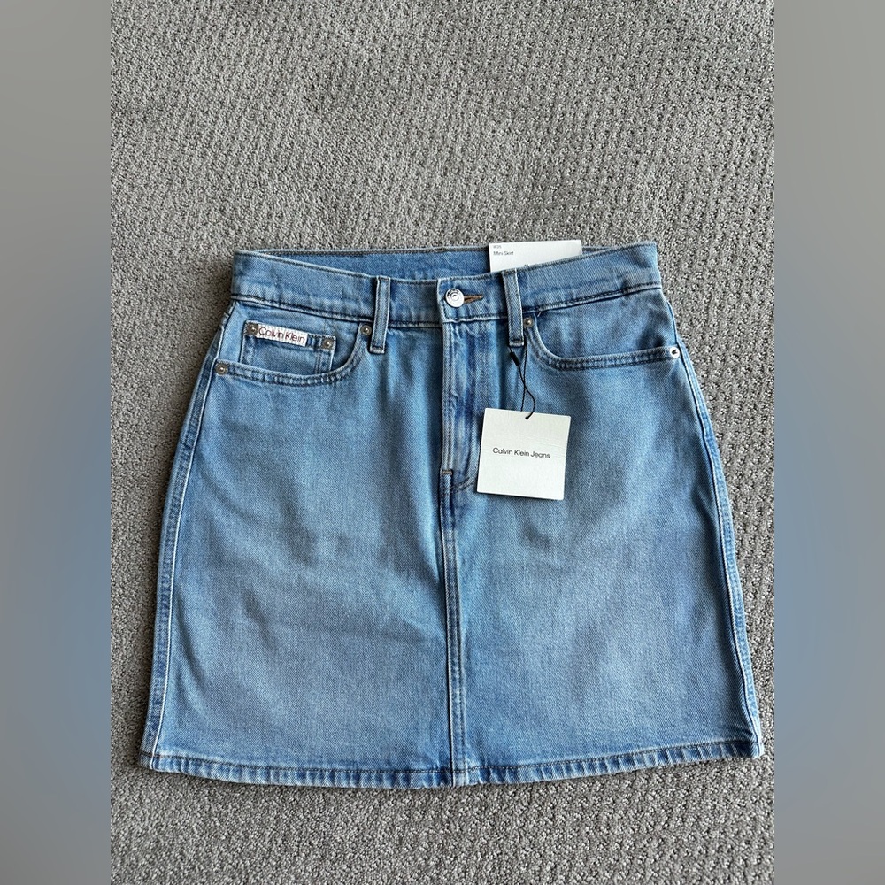 Calvin Klein Light Blue Denim Mini Skirt